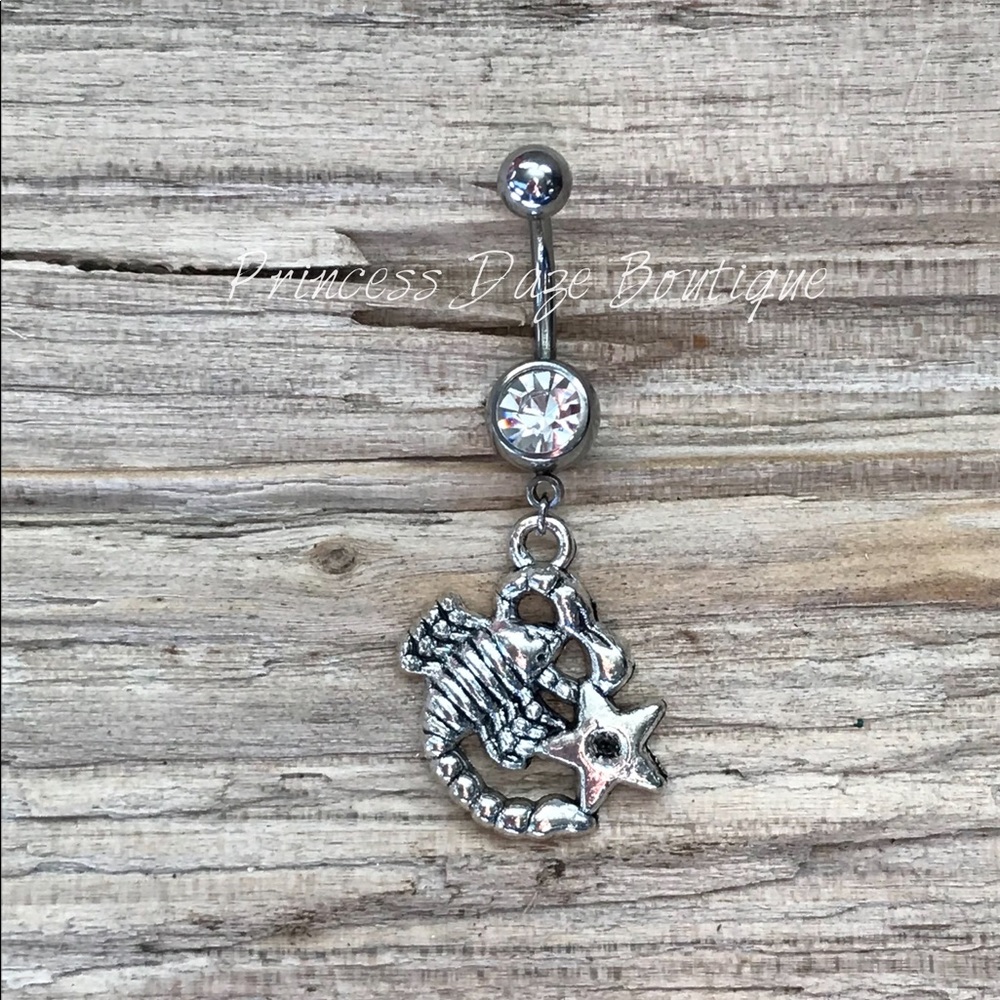 Scorpio Zodiac Sign Belly Button Ring‎